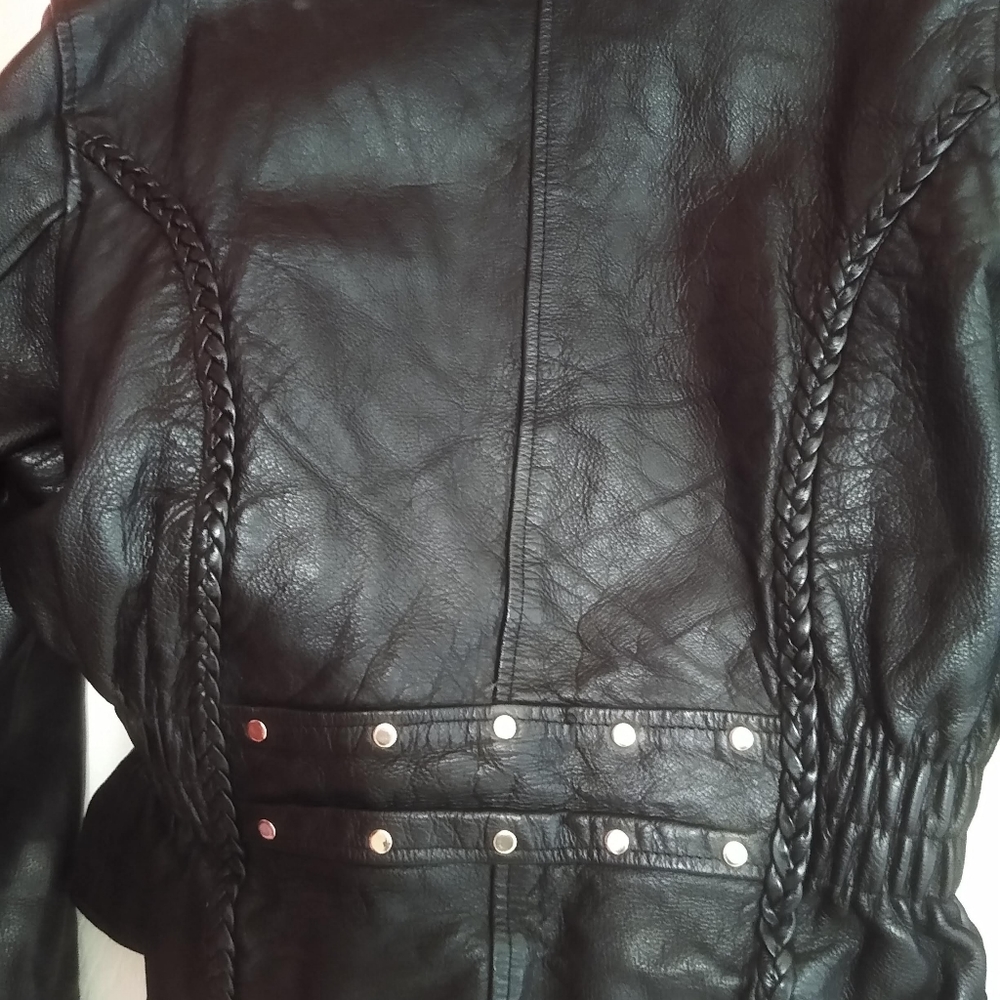 Black leather jacket real leather